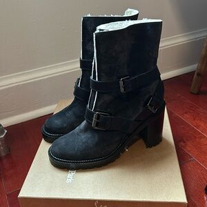 Christian Louboutin Calfskin Bouclette Viyonce 70 Boots, Size 37